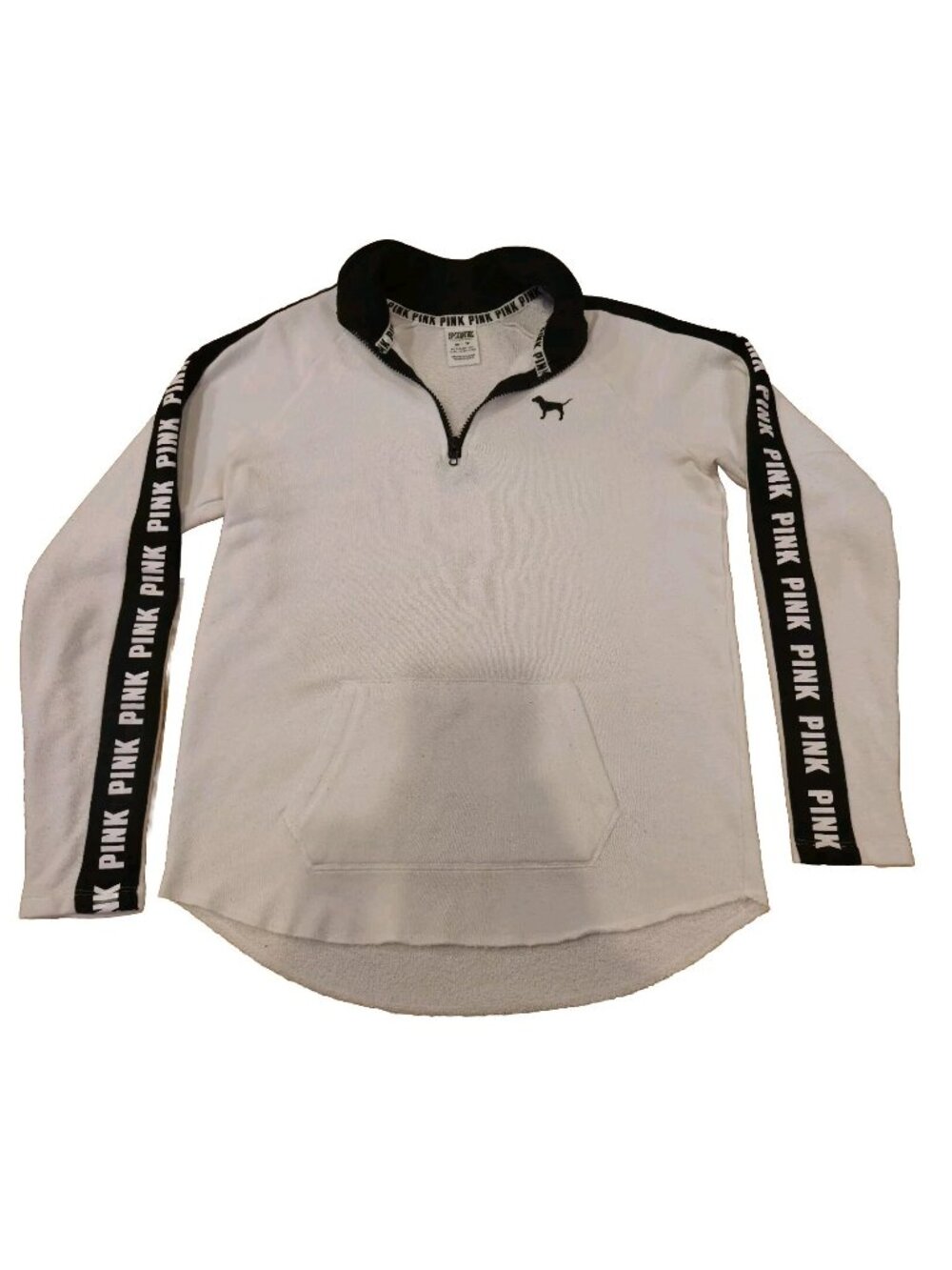 Y2K Victoria's Secret Women’s White Black 1/4 Zip Pullover Size XS